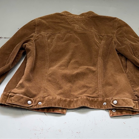 Tommy Hilfiger Women’s Vintage Brown Corduroy Shirt Jacket Shacket Preppy - Picture 6 of 6